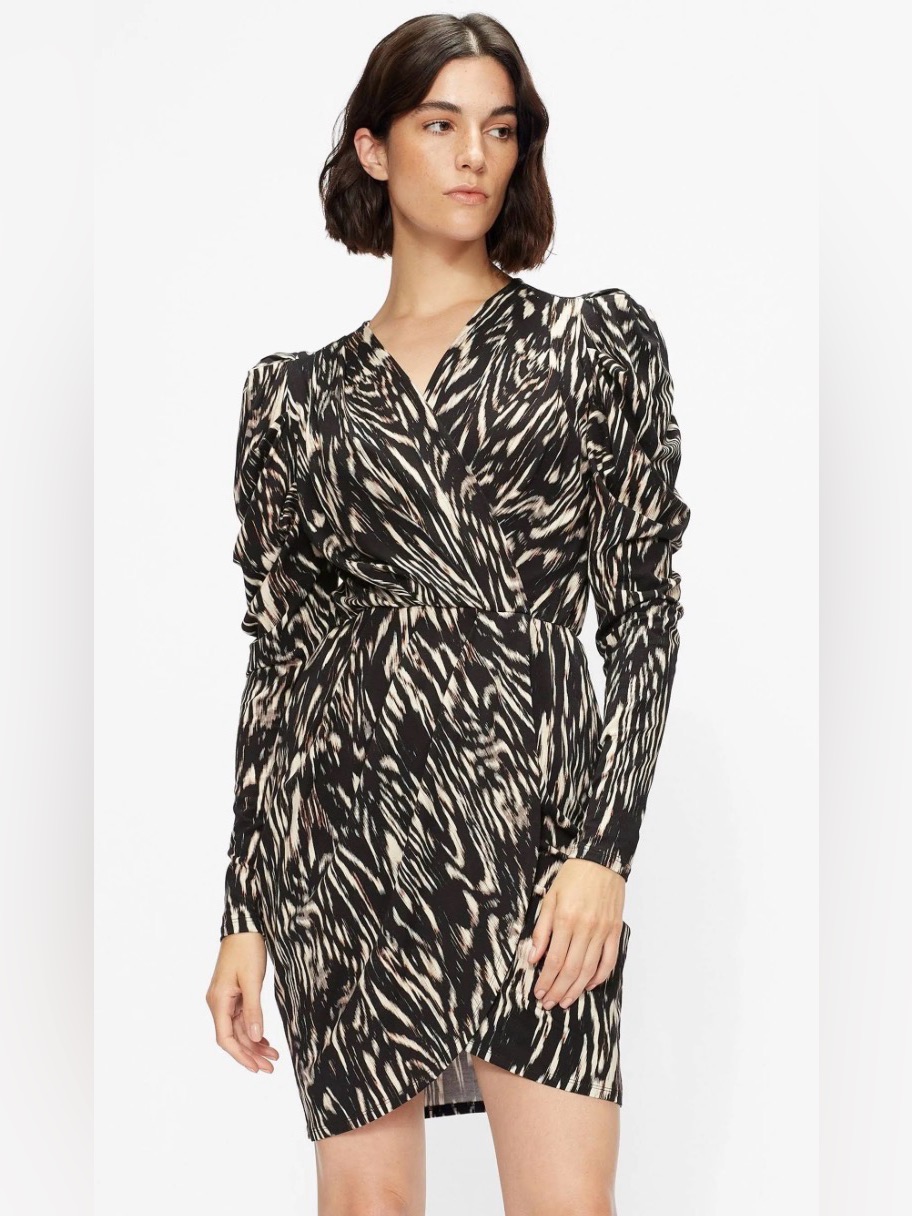 Ted Baker Tilly Animal Print Jersey Faux Wrap Dress, Size 14 (Ted Baker Size 5)